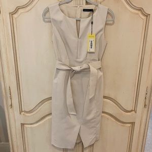 White Karen Millen dress with belt tie
